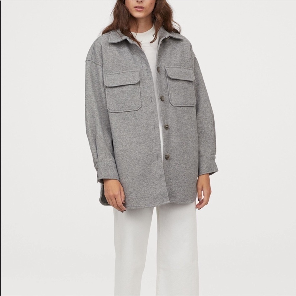 H&M Grey Shacket‎ Size Extra Small